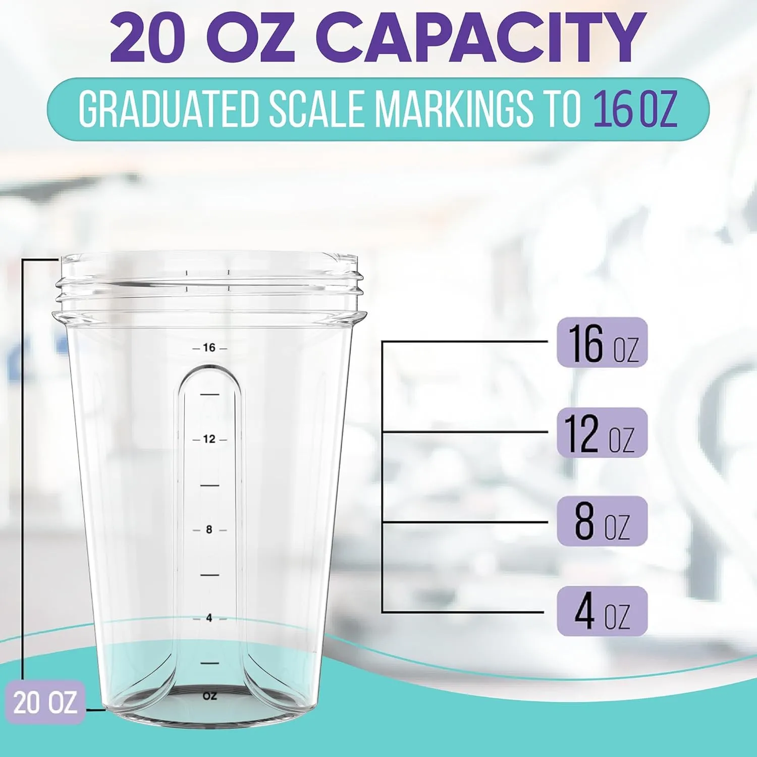 -2 Pack- 20 oz Protein Shaker Bottles for Protein Mixes - 2x Wire Whisk | Leak Proof Shaker Cups for Protein Shakes and Pre Workout | Protein Shaker Bottle Pack | Protein Mixer Cup (Clear Prime)