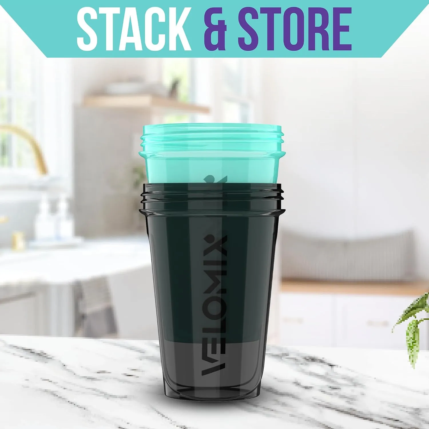 -2 Pack- 20 oz Protein Shaker Bottles for Protein Mixes - 2x Wire Whisk | Leak Proof Shaker Cups for Protein Shakes and Pre Workout | Protein Shaker Bottle Pack | Protein Mixer Cup(Torquise&Black)