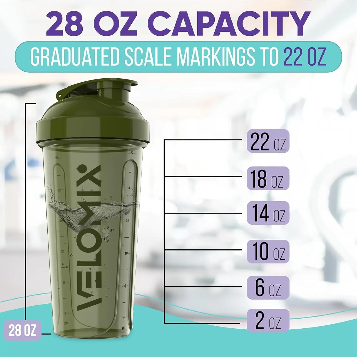 -2 Pack- 28 oz Protein Shaker Bottles for Protein Mixes - 2x Wire Whisk | Leak Proof Shaker Cups for Protein Shakes | Pre Workout Shaker Bottle | Shakers for Protein Shakes-Green&Blue