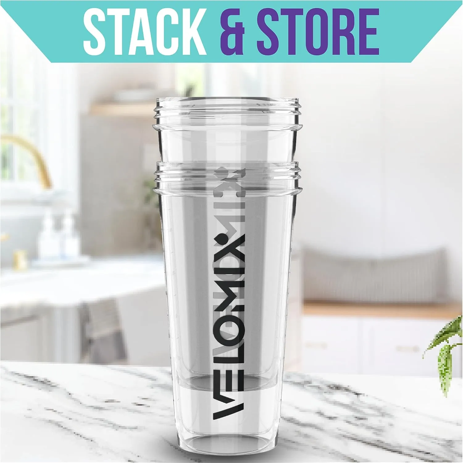 -2 Pack- 28 oz Protein Shaker Bottles for Protein Mixes - 2x Wire Whisk | Leak Proof Shaker Cups for Protein Shakes | Protein Shaker Bottle Pack | Shakers for Protein Shakes - 2xTransparent