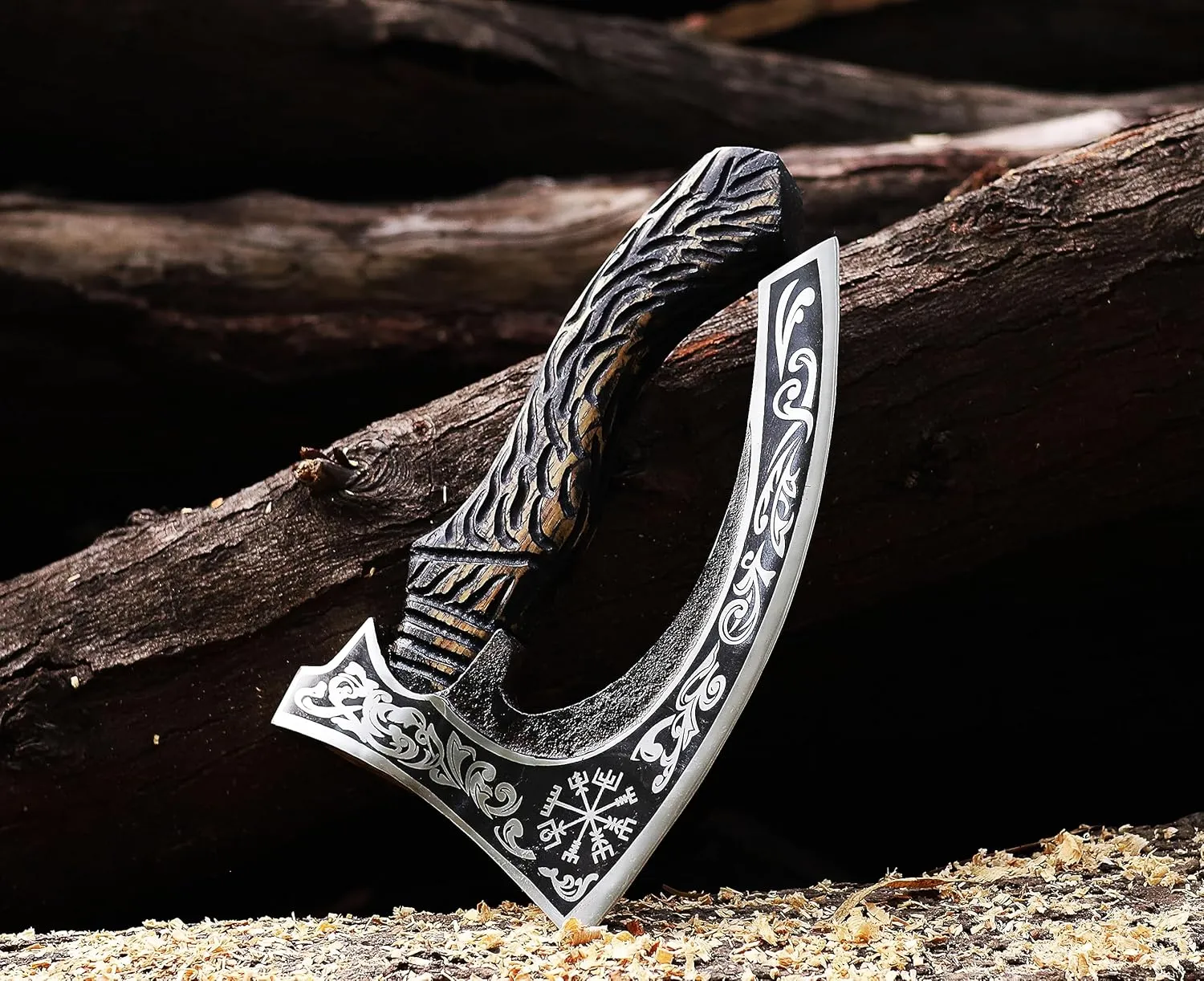 | Pizza Axe with Leather Sheath,Viking Pizza Axe,Hatchet,Throwing Axe,Hand Axe,Gift for him,Wood Working Tool,Viking Gifts for Men,Camping Hatchet,Tomahawk,Bearded Axe (WCA-027)