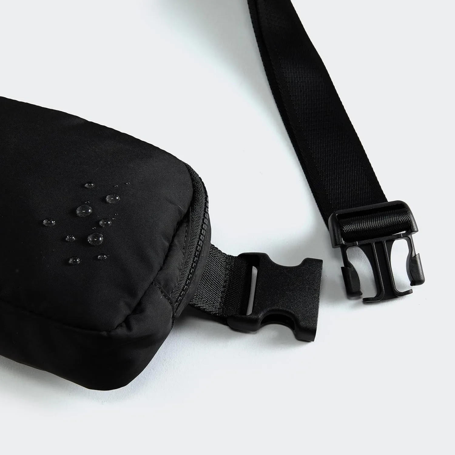 𝗙𝗟𝗬𝗢𝗢𝗞 Unisex Mini 𝗕𝗲𝗹𝘁 𝗕𝗮𝗴 and Extender Strap, Adjustable Strap Nylon Cross Body Sling Bag for Workout, Running, Traveling, Hiking. (Black)