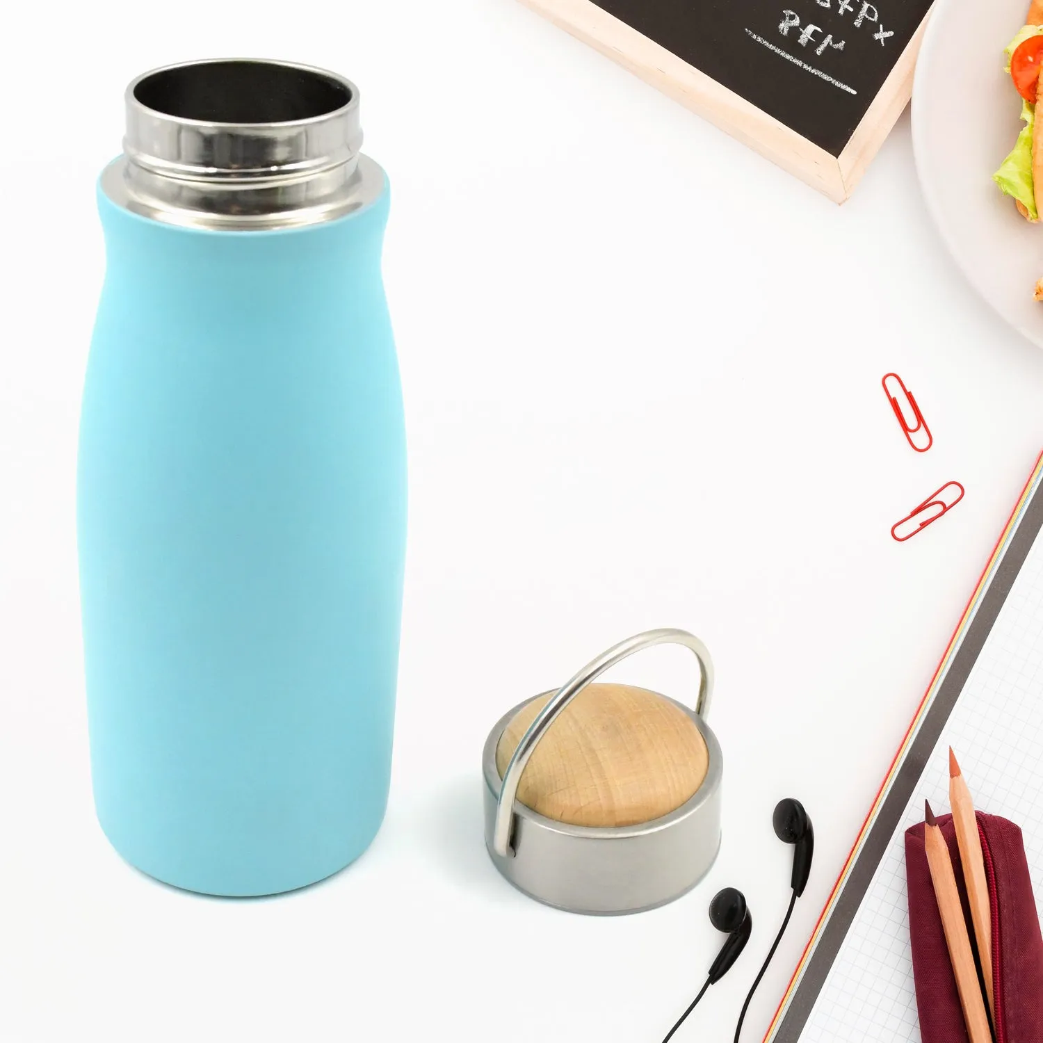 0285 Stainless Steel Water Bottle With Handle Fridge Water Bottle Stainless Steel Water Bottle Leak Proof Rust Proof Hot  Cold Drinks Gym Sipper Bpa Free Food Grade Quality Steel Fridge Bottle For Officegymschool (360 Ml)
