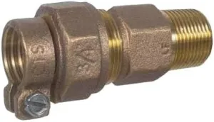1 1/2 Clamp Style MacPac Male Adapter Water Service Fittings, For Water Main Copper Tube Size Poly K Copper Hard or Soft