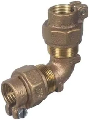 1 Clamp Style MacPac 90 Degree Elbow Water Service Fittings, For Water Main Copper Tube Size Poly K Copper Hard or Soft