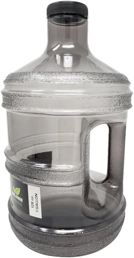 1 Gallon Leak-Proof BPA Free Reusable Plastic Drinking Water Big Mouth Bottle Jug Container with Holder Drinking Canteen