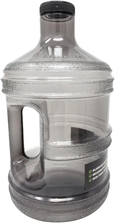 1 Gallon Leak-Proof BPA Free Reusable Plastic Drinking Water Big Mouth Bottle Jug Container with Holder Drinking Canteen