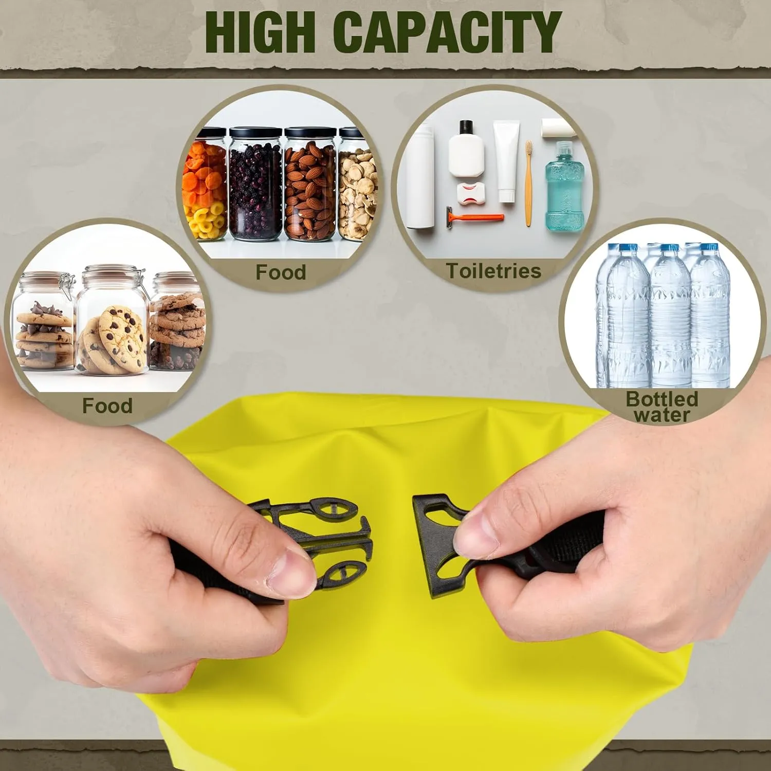 1 Set Bear Food Bag for Camping Ultralight Food Hanging System Includes Waterproof Bear Bag, Nylon Ropes, Hooks for Camping Backpacking