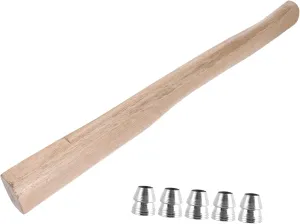 1 Set Wooden Axe Handle Replacement with Durable Wedges Woodworking Tool Skid Grip for Camping and Outdoor Use Sturdy and Easy to Install