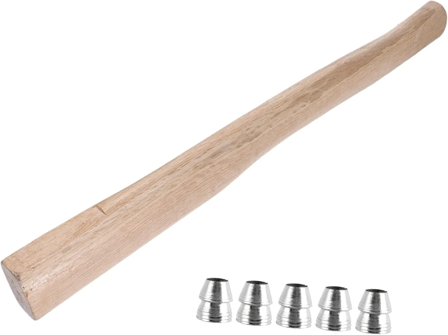 1 Set Wooden Axe Handle Replacement with Durable Wedges Woodworking Tool Skid Grip for Camping and Outdoor Use Sturdy and Easy to Install