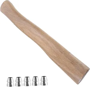 1 Set Wooden Axe Handle Replacement with Wedges Beech Handle for Woodworking Easy to Install and Comfortable Grip for Gardening and Outdoor Use