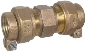 1 x 3/4 Clamp Style MacPac Union/Coupling Water Service Fittings, For Water Main Copper Tube Size Poly K Copper Hard or Soft