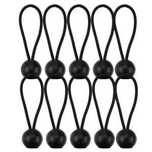10 Pcs Elastic Tent Fix Cords with Ball Bungee Loop Straps