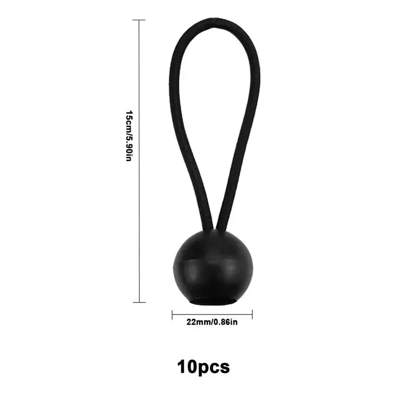 10 Pcs Elastic Tent Fix Cords with Ball Bungee Loop Straps
