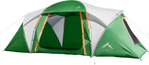 10 Person Family Tents for Camping Waterproof, Music Festival, Parties,2 Room Big Tent with 4 Large Mesh Windows, Double Layer, Easy Setup, Weather Resistant,18ft X 9ft X6.8ft