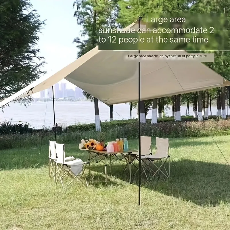 10-Person Oxford Fabric Camping Canopy Tent with Steel Frame, Waterproof UV Block Sunshade, Drawstring Closure, All-Season Outdoor Shelter for Beach, Hiking, Backyard, Valentine'S Day, Easter, Women'S Day, Mother'S Day, Independence Day