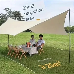 10-Person Oxford Fabric Camping Canopy Tent with Steel Frame, Waterproof UV Block Sunshade, Drawstring Closure, All-Season Outdoor Shelter for Beach, Hiking, Backyard, Valentine'S Day, Easter, Women'S Day, Mother'S Day, Independence Day