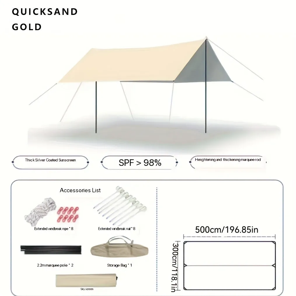 10-Person Oxford Fabric Camping Canopy Tent with Steel Frame, Waterproof UV Block Sunshade, Drawstring Closure, All-Season Outdoor Shelter for Beach, Hiking, Backyard, Valentine'S Day, Easter, Women'S Day, Mother'S Day, Independence Day