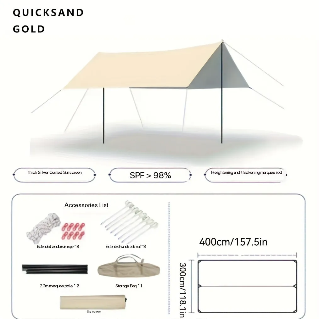 10-Person Oxford Fabric Camping Canopy Tent with Steel Frame, Waterproof UV Block Sunshade, Drawstring Closure, All-Season Outdoor Shelter for Beach, Hiking, Backyard, Valentine'S Day, Easter, Women'S Day, Mother'S Day, Independence Day