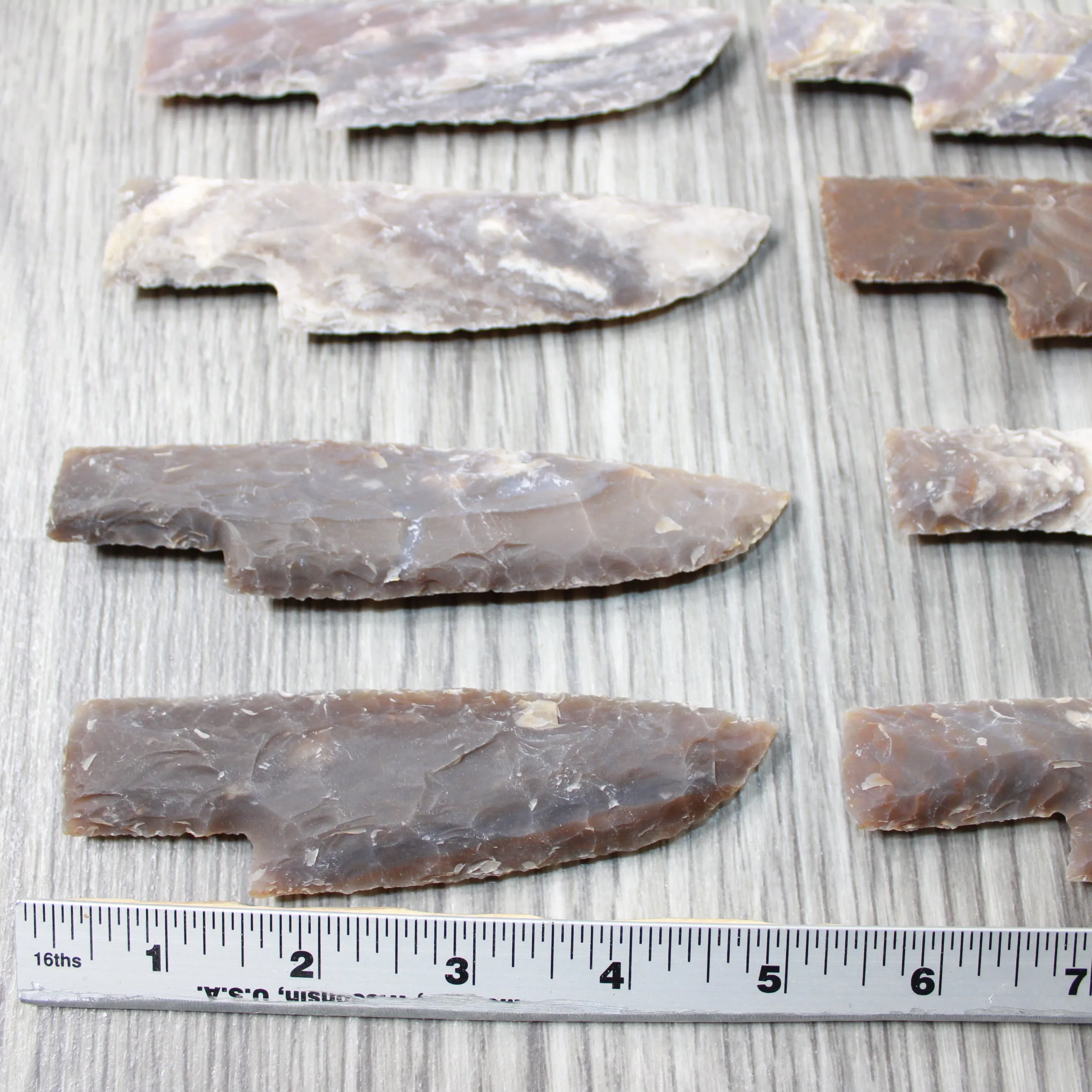 10 Stone Ornamental Knife Blades  #114-2  Mountain Man Knife