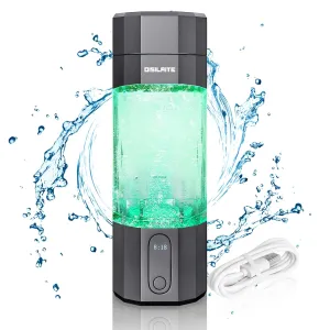 10000PPB  Hydrogen Water Bottle SPE PEM Technology Hydrogen Water Generator with Seven Colorful Light-Best Hydrogen Water Technology (Gray)