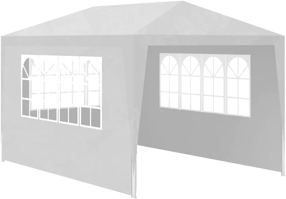 10'x13' White Party Tent with Steel Frame - Portable Outdoor Canopy Gazebo for Backyard Events, Patio Gatherings & Camping