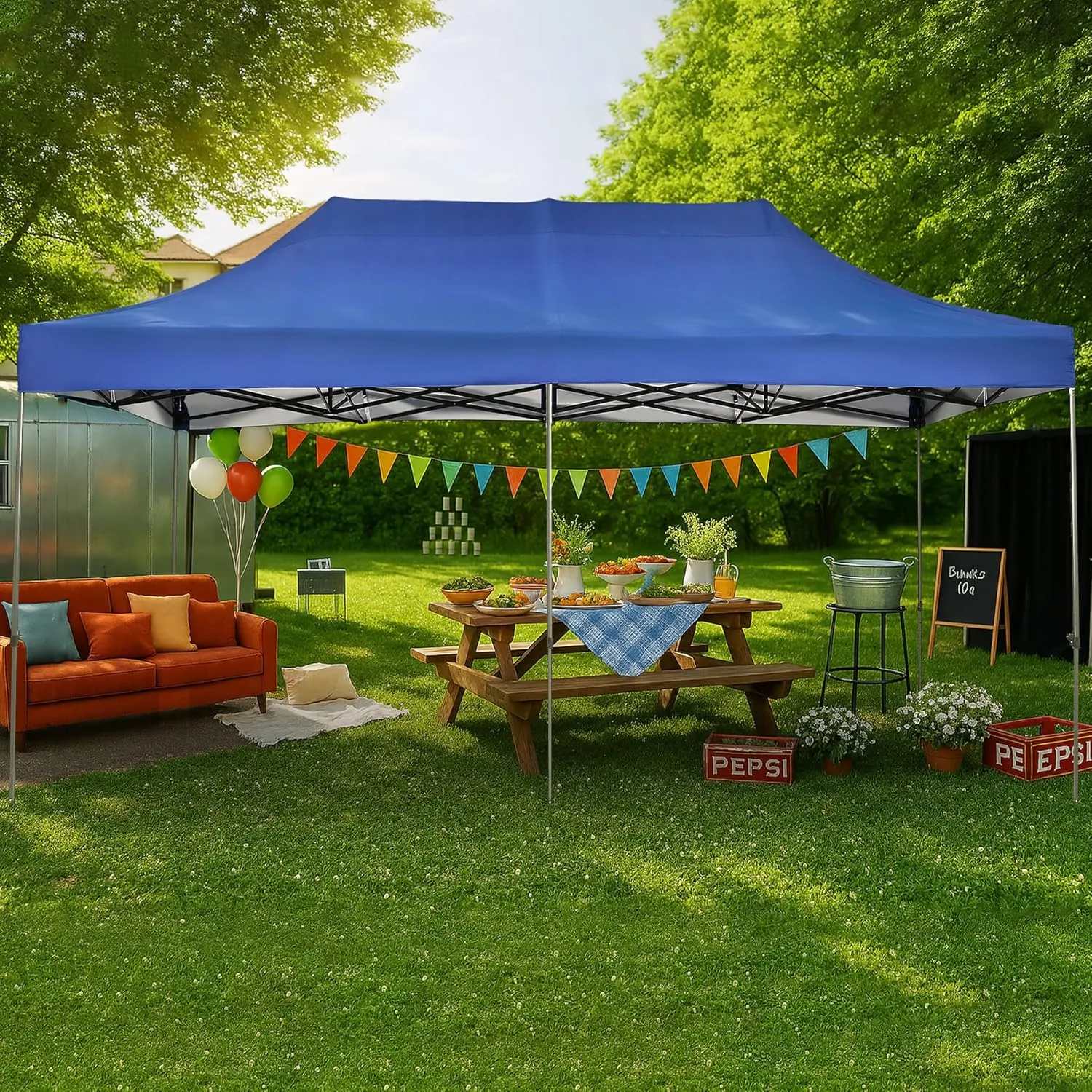 10x20 ft Pop up Canopy Tent, Wonlink Folding Heavy Duty Height Adjustable Shelter Gazebos with Wheeled Bag