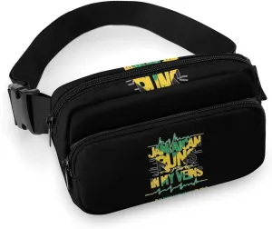 11111Jamaican Runs in My Veins Hands-Free Fanny Packs Womens Mens Waist Pack Wallets Purse Mini Belt Bag