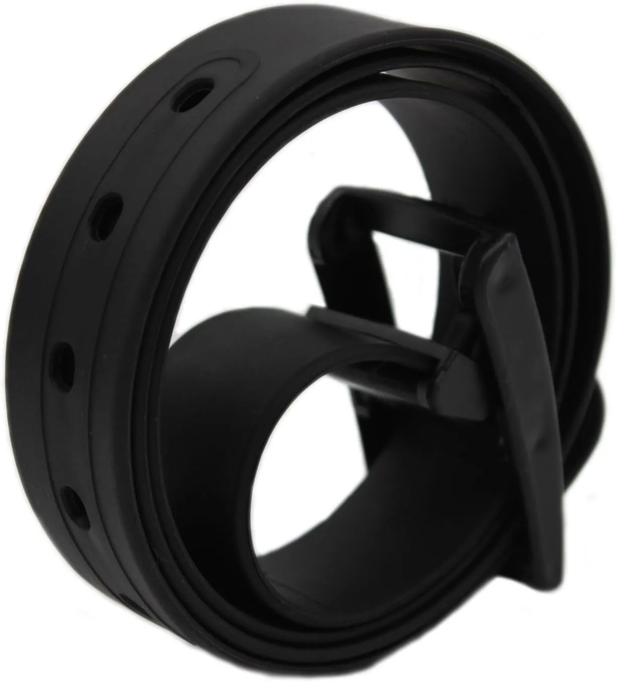 115x3.5cm Unisex Women Men Adjustable Rubber Belt Casual Plastic Belt Silicone Belt with Plastic Buckle