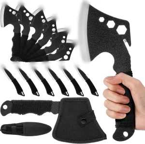 12 Pack Axes with Nylon Sheath 10 Inch Stainless Steel Hatchet for Competition and Recreation