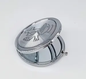 12 Pcs Baptism Compact Mirror Favor -Bautizo Recuerdos/Holy Spirit Makeup Compact/First Communion Silver