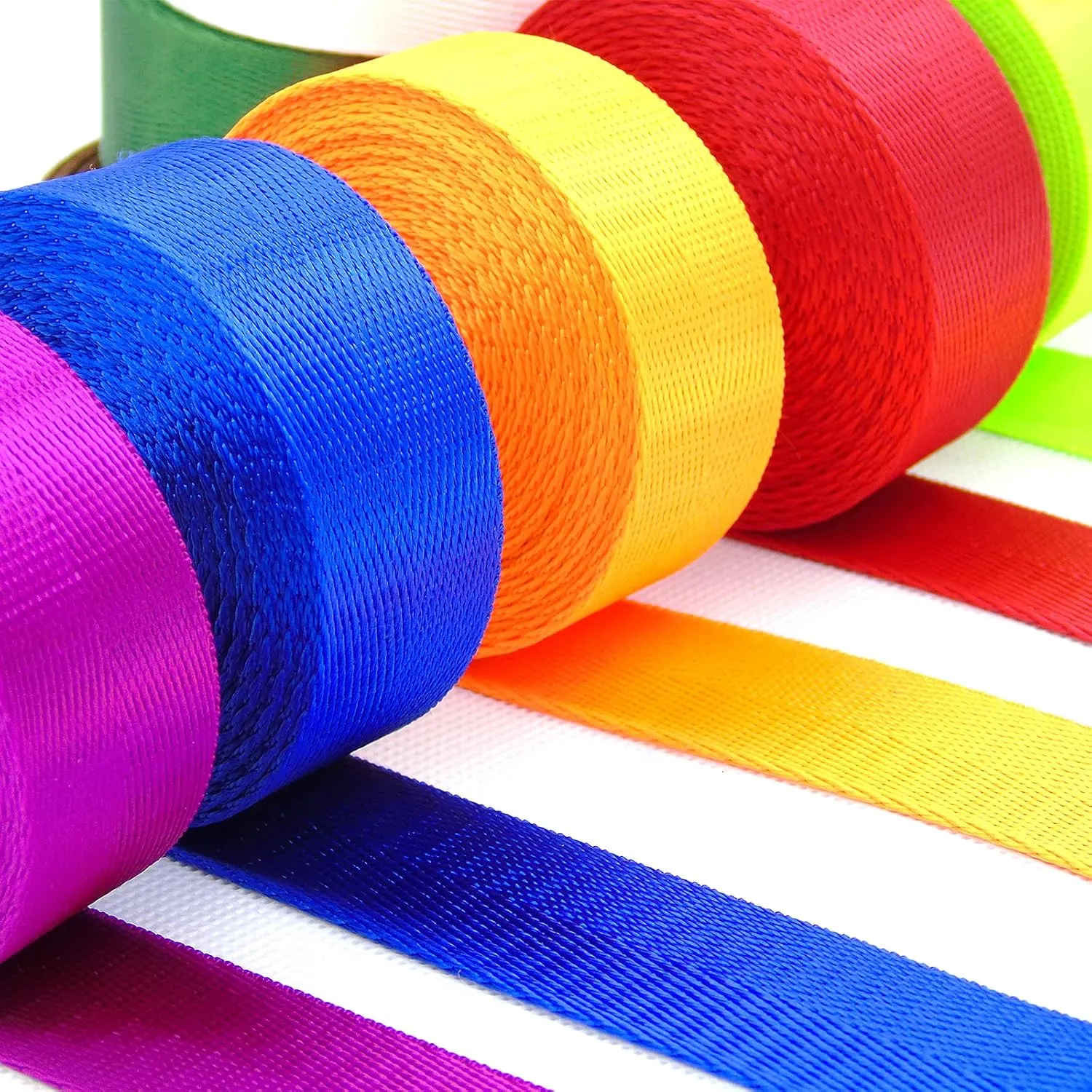 12 Rolls Nylon Webbing 1 inch 1.5 inch 2 inch Nylon Strap Webbing Straps Backpack Straps Nylon Belt, 10 25 50 3.3 Yards Webbing Strapping