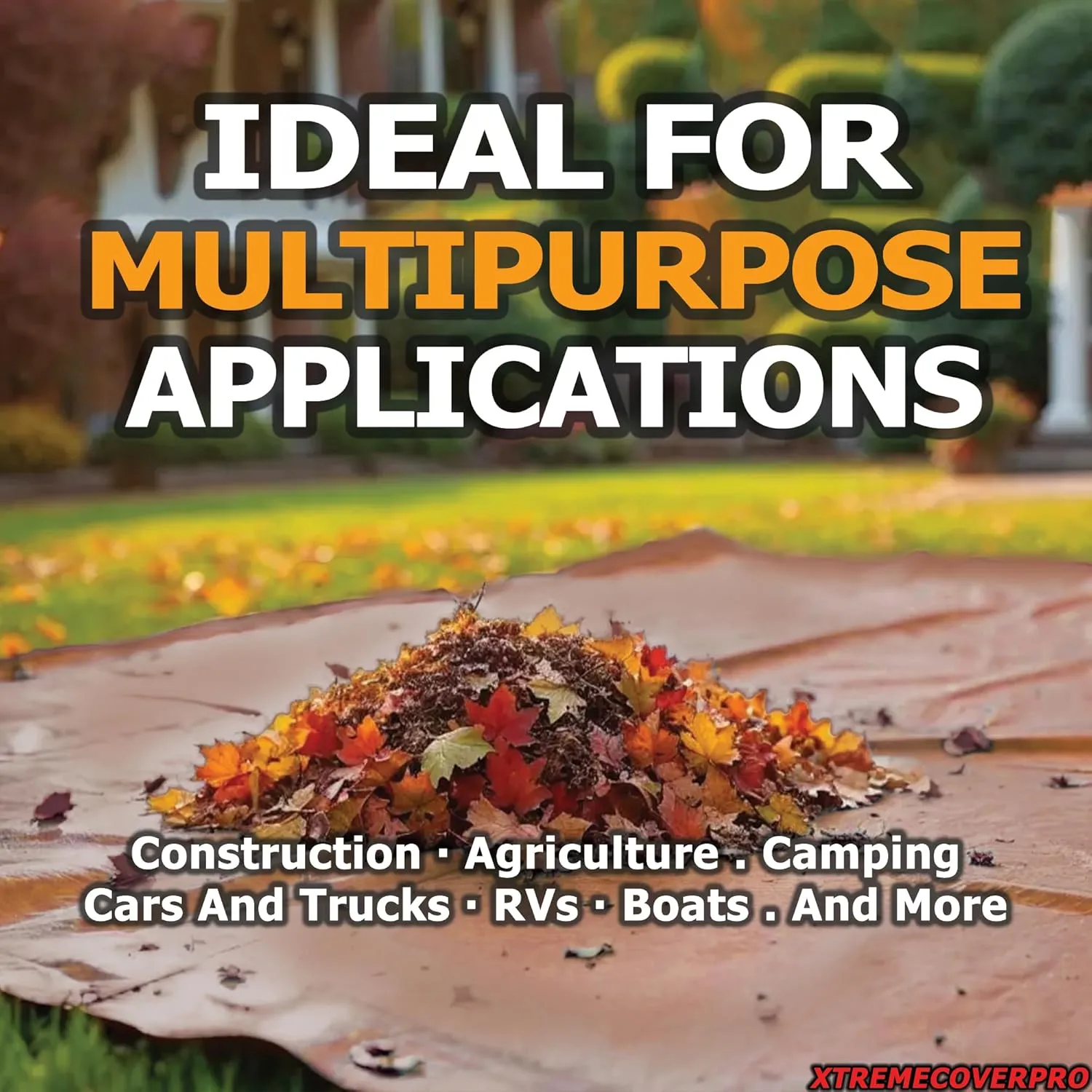 12' x 20' Brown Super Ultra Heavy-Duty Tarp – 20 Mil Waterproof & UV-Resistant 12x20 - Large Outdoor Tarp, Waterproof Cover for Rain Camping, Tent, UV Protection, Reinforced Corners