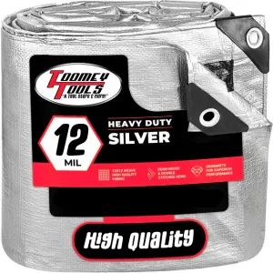 12 x 30 Heavy Duty Canopy Tarp - Silver