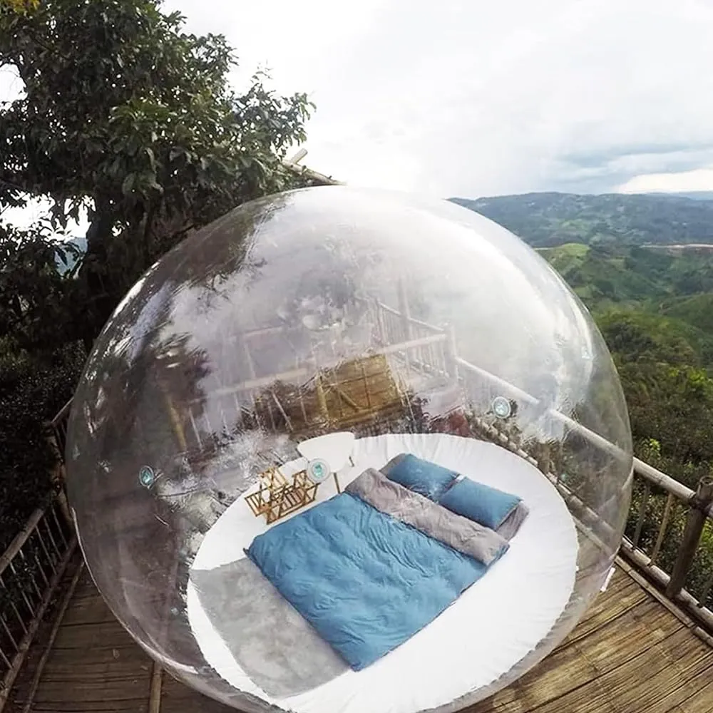 13FT Bubble Tent, Inflatable Dome Transparent Camping Tent, Waterproof Clear Bubble Balloon House, for Outdoor Indoor Camping Stargazing Party