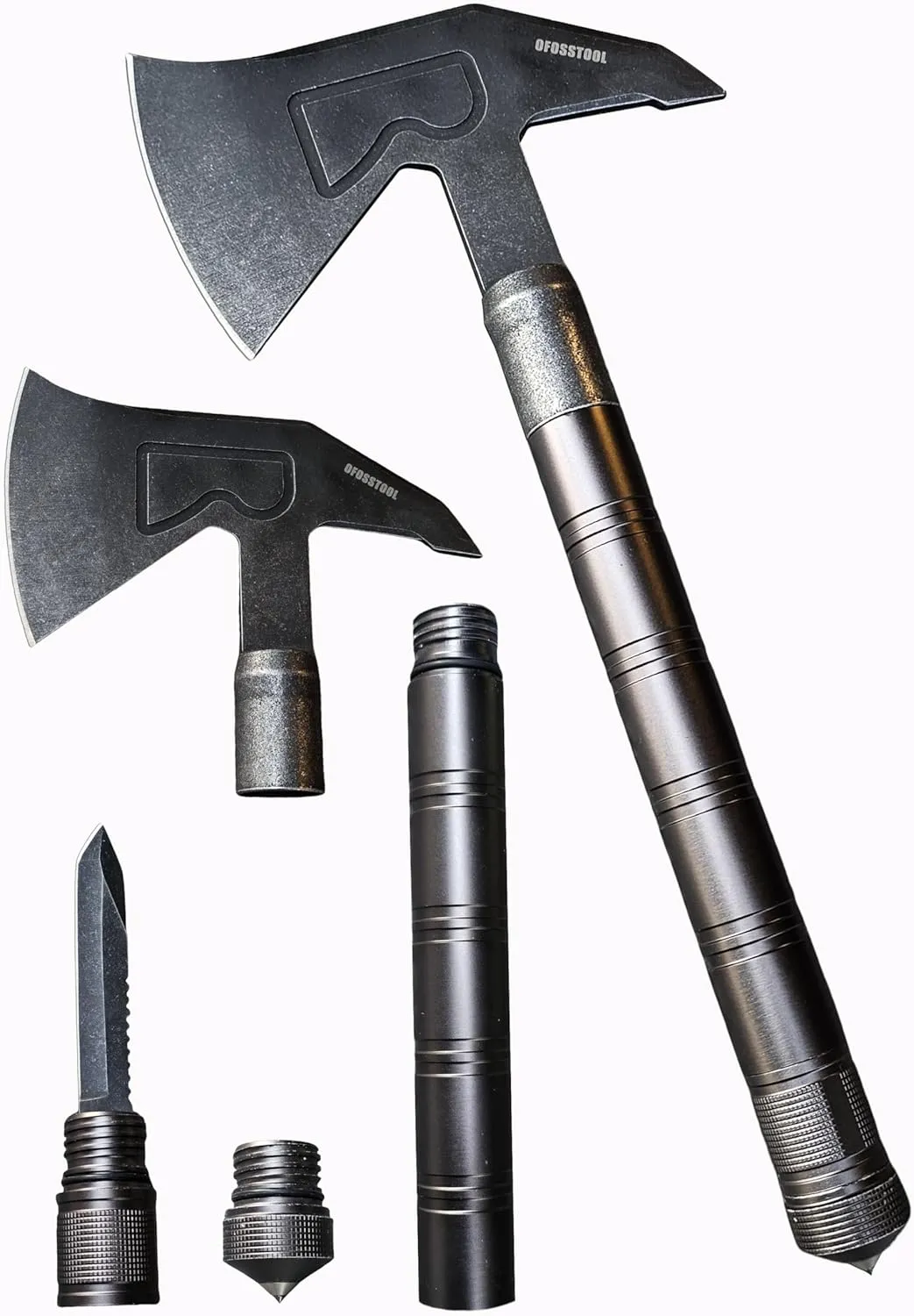 14.5'' Hand-Forged Axe, Aluminum Oxidation Handle Bushcraft Hatchet with Sheath,Survival Axes and Hatchets,Gardening Axes,Wood Chopping Axe, Camping Gears