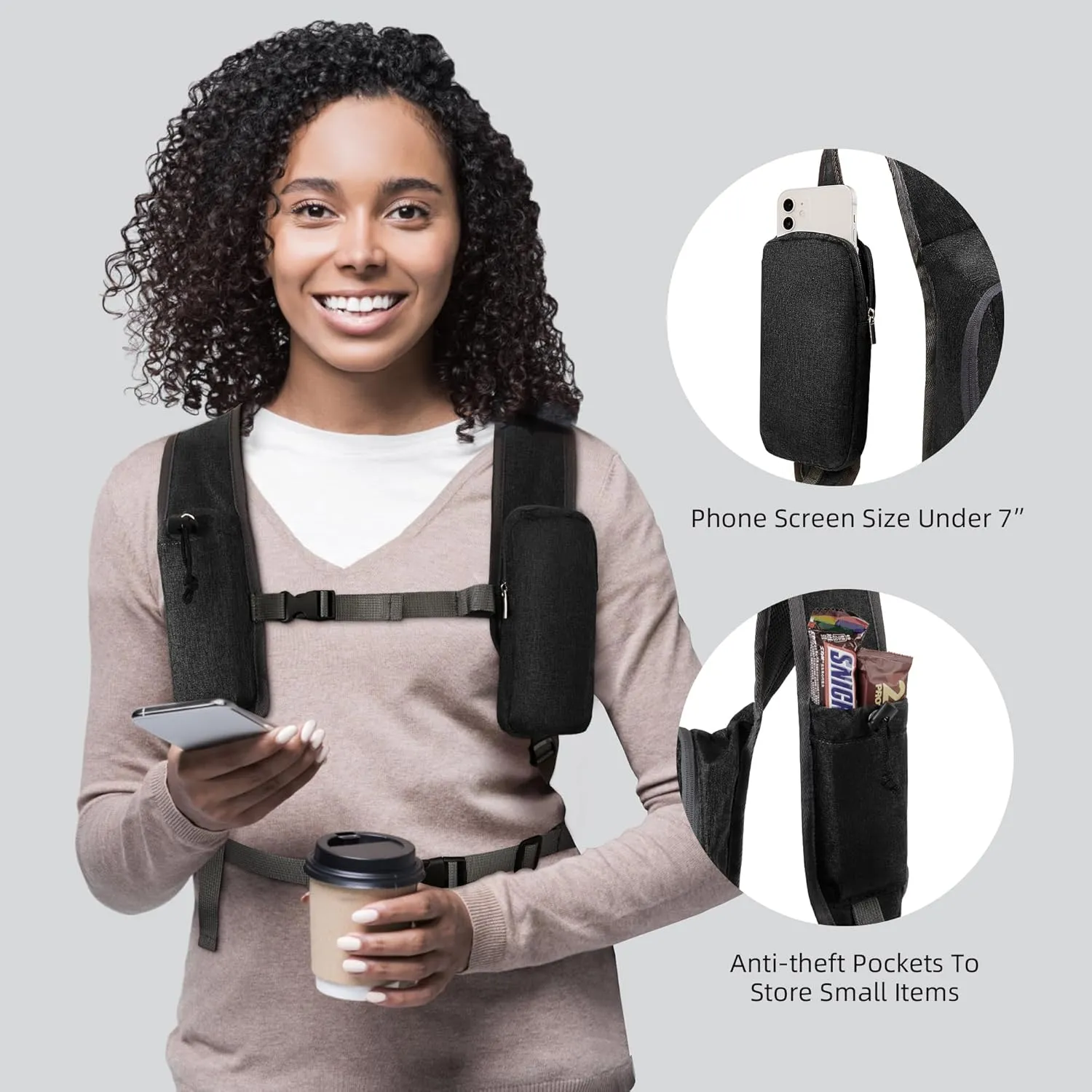 15L Hiking Backpack Travel Daypack Lightweight Small Foldable Packable Back Pack for Men and Women (Black, 15L)