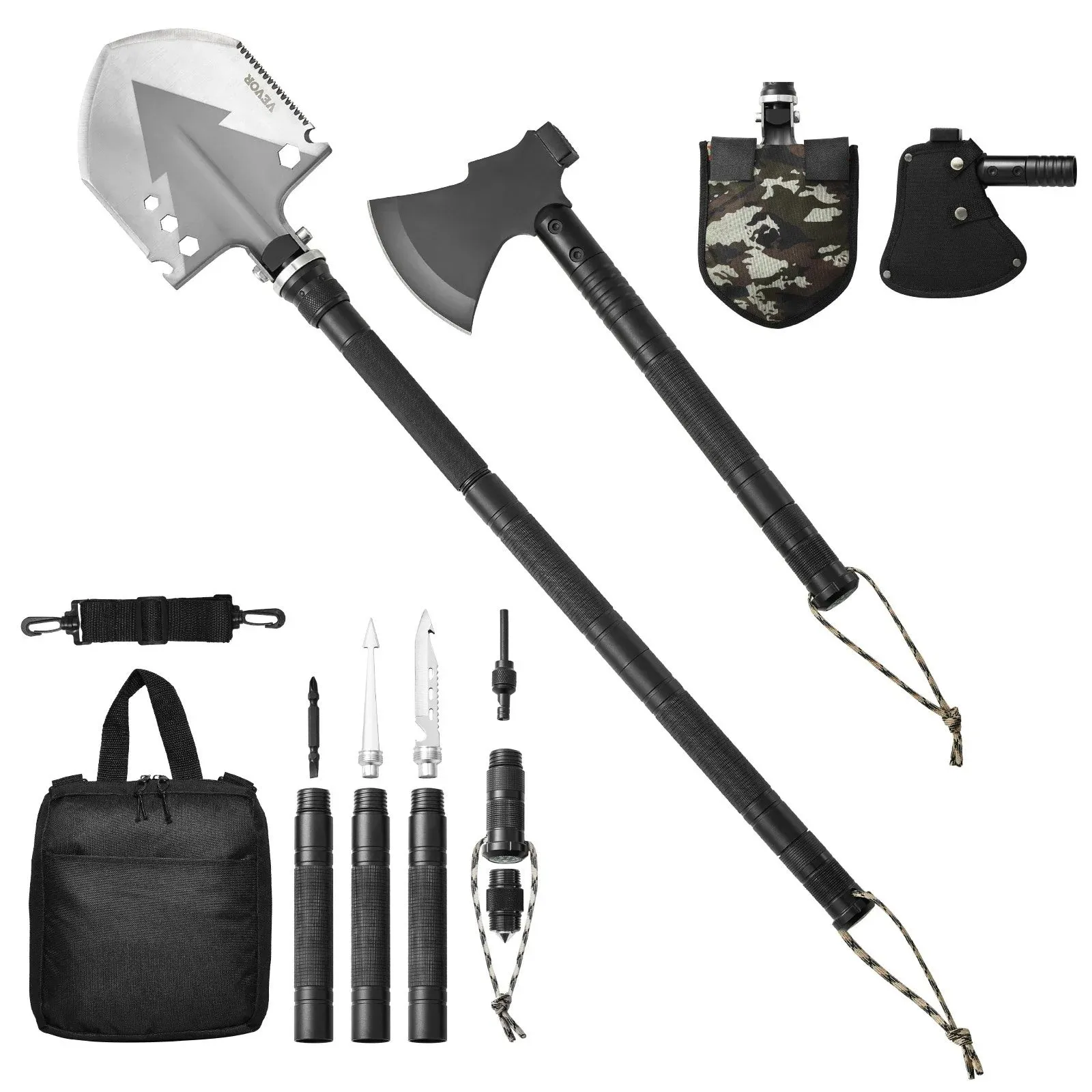 16-In-1 Survival Toolkit for Camping with Hatchet