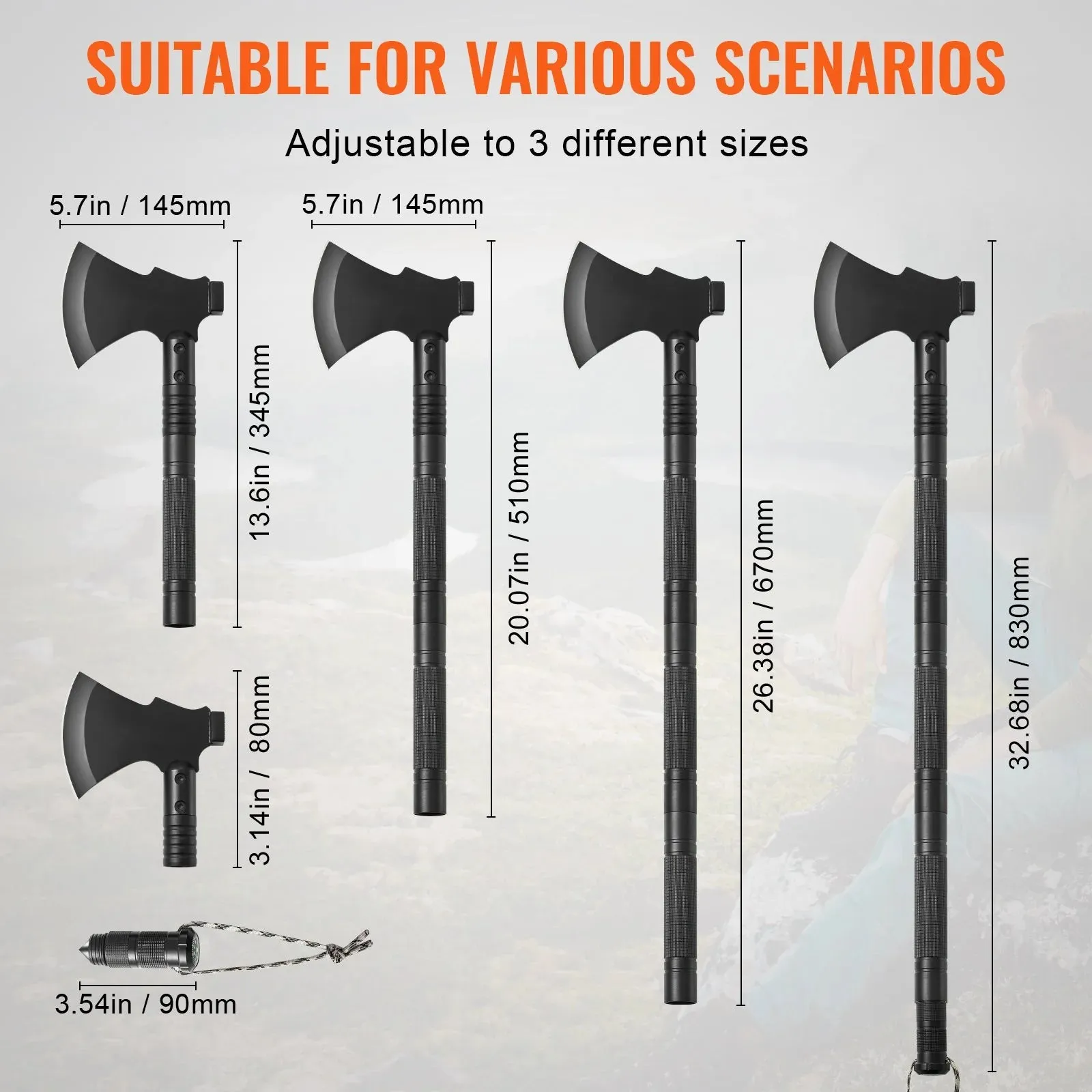 16-In-1 Survival Toolkit for Camping with Hatchet