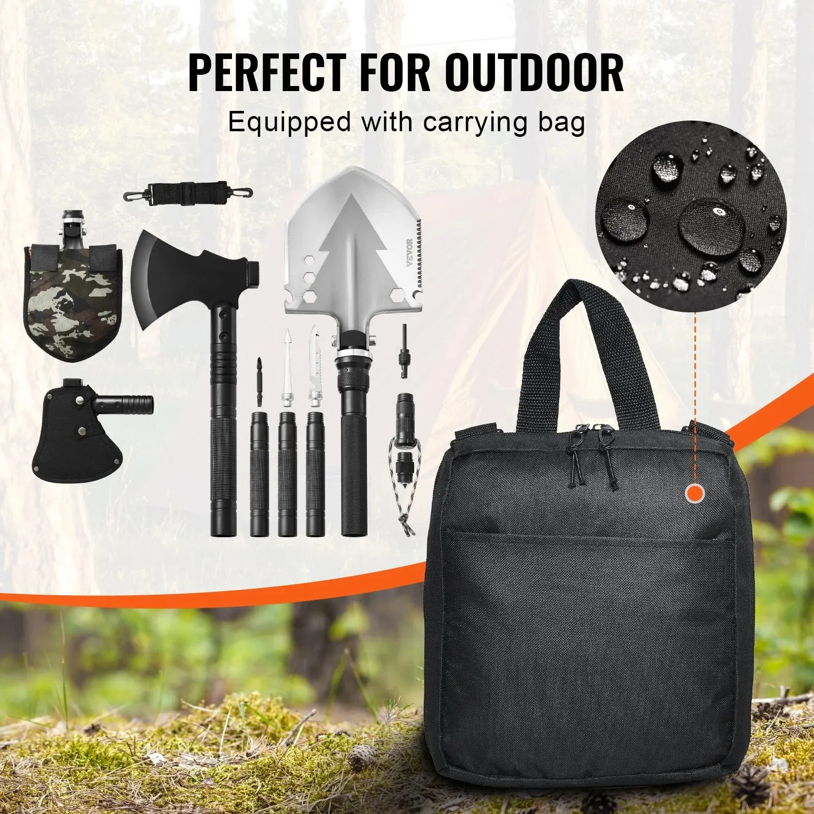 16-In-1 Survival Toolkit for Camping with Hatchet