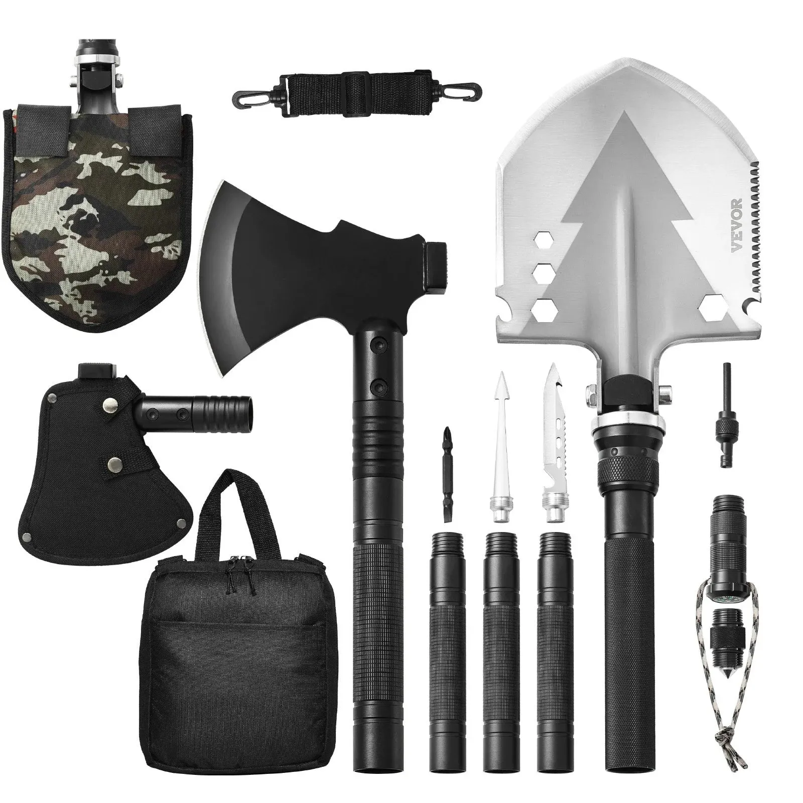 16-In-1 Survival Toolkit for Camping with Hatchet