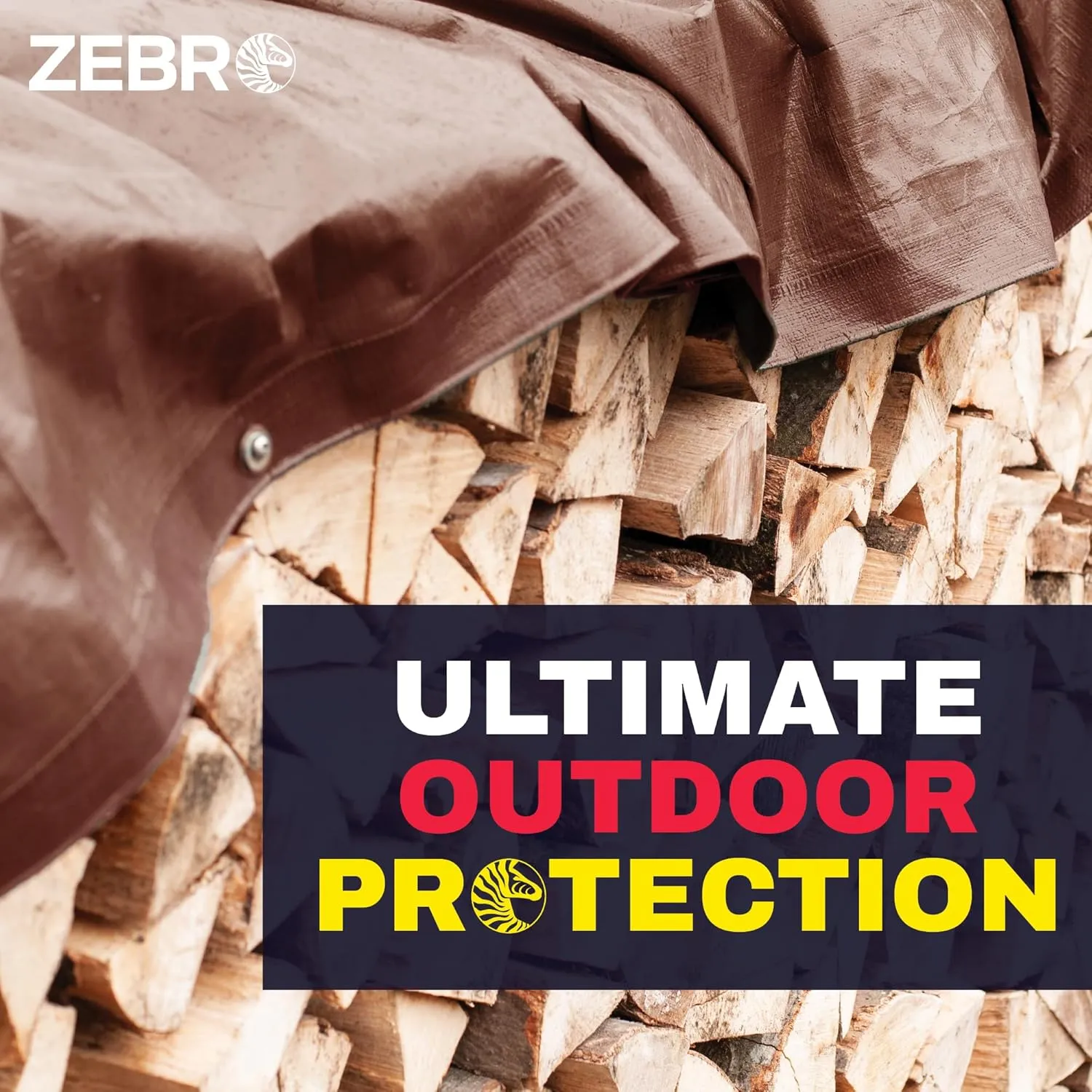 16' x 20' Brown/Silver Heavy Duty Tarp with Grommets Reinforced - 10 Mil Thick - Double Sided Plastic Waterproof Tarps - Large Tarpaulin Cover for Outdoor Camping Tent Tarp RV Roof Rain - Zebro