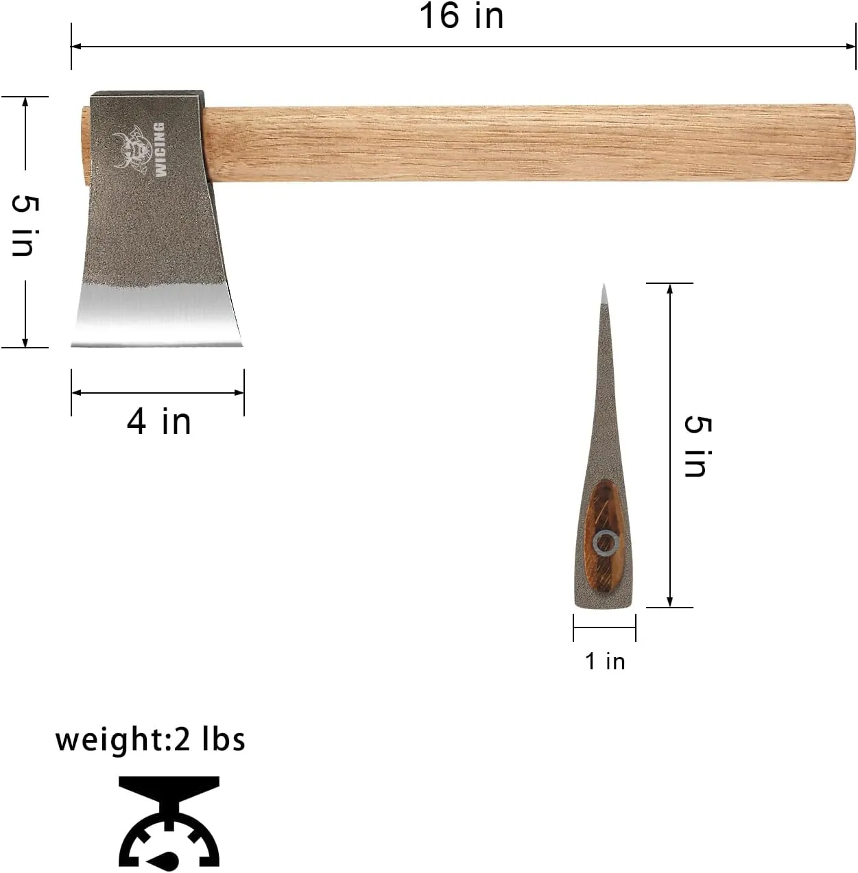 16" Throwing Axes for Axe Throwing Competitions, 1065 High Manganese Steel and Hickory Wood Handle Throwing Hatchet with Nylon Sheath 2 Pack