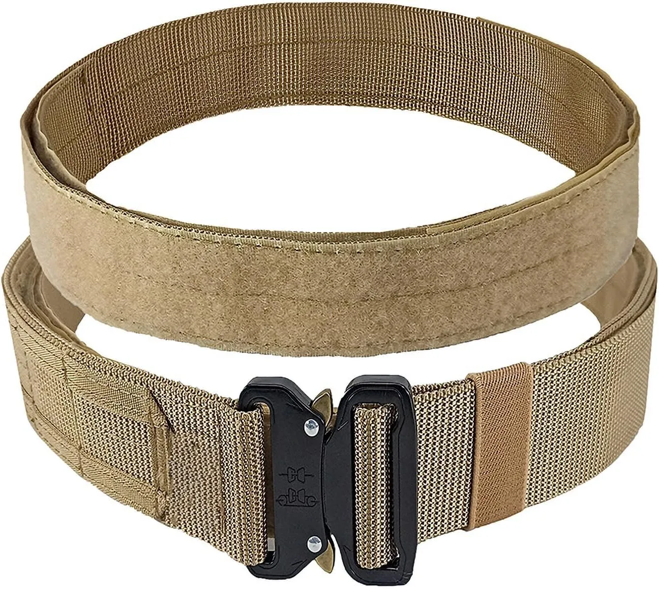 1.75 Inch Width Adjustable Nylon Tactical Molle System - Double-Layered Battle Belt, Heavy-Duty Combat EDC Belt