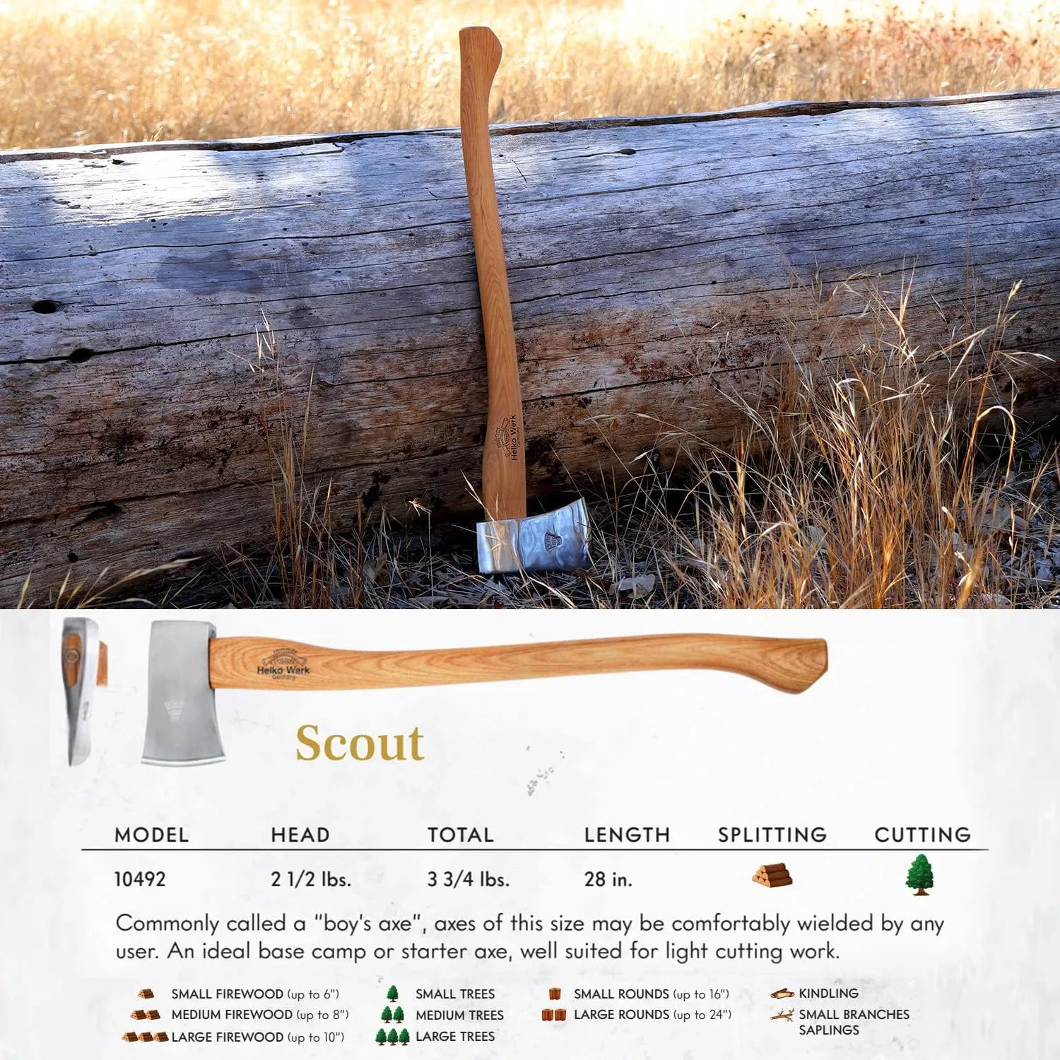 1844 Helko Werk Germany Axe Collection - 5 Classic Axes Set - Expedition, Forester, Scout, Journeyman, Pathfinder Hatchet