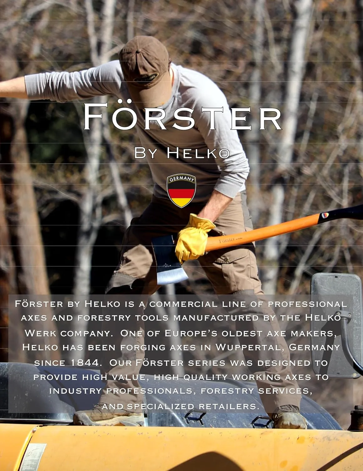 1844 Helko Werk Germany - Förster Professional Hatchet for Scouting, Camping, Backpacking, Yardwork - Head 1.5 lb, Handle 15 in (Hatchet) #11427
