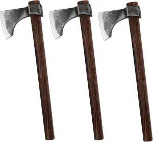 18.9" Throwing Axe, 3Pack Throwing Tomahawk with 1065 High Carbon Steel and Beech Wooden Handle, Well Balanced Great for Axe Throwing Game, Competition and Recreation