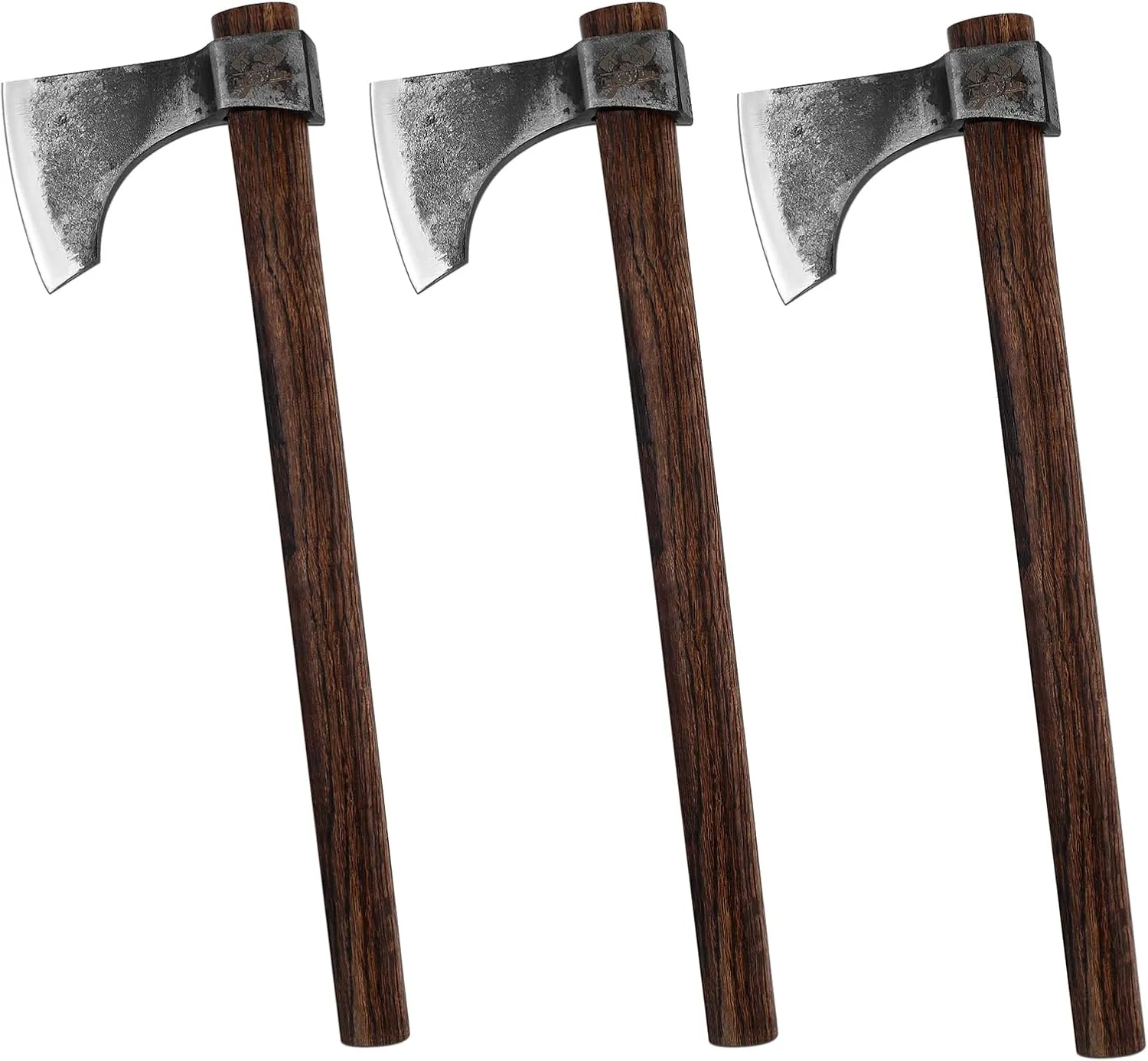 18.9" Throwing Axe, 3Pack Throwing Tomahawk with 1065 High Carbon Steel and Beech Wooden Handle, Well Balanced Great for Axe Throwing Game, Competition and Recreation