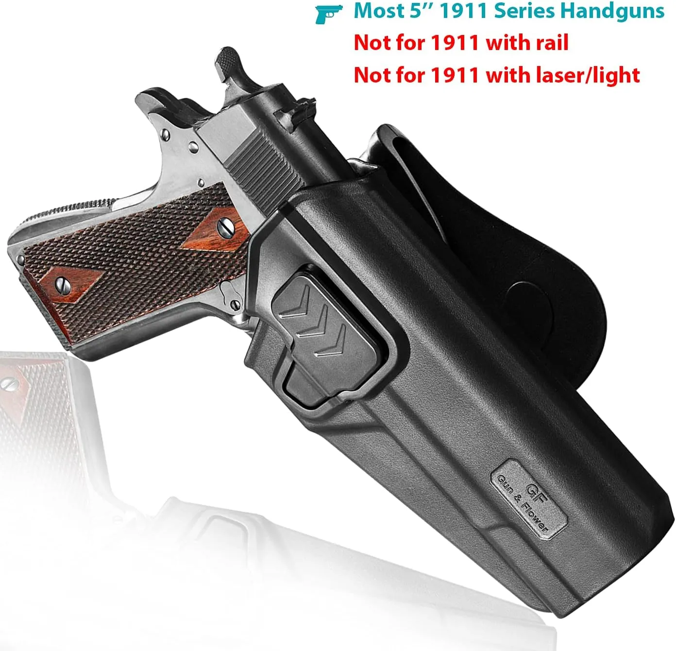 1911 Holster,OWB Holster for Colt 1911/Elite Force 1911/ Kimber 1911/Rock Island Armory 1911/Springfield 1911/1911 Full Size 5'' No Rail. Adjustable Cant-Right Hand