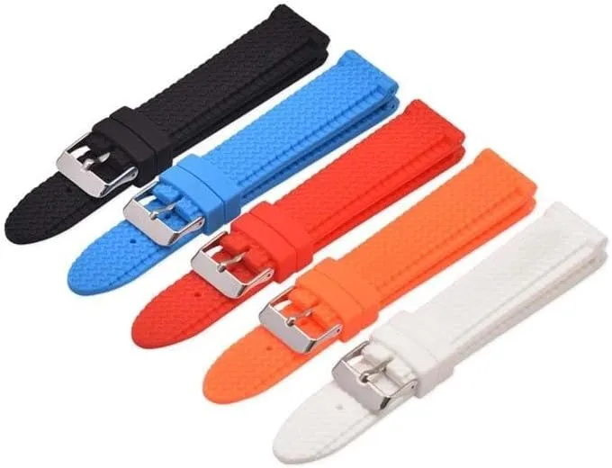 1PC Silicone Watch Band, Sport Waistband Replacement with Size 18mm 20mm 22mm 24mm for Men and Women